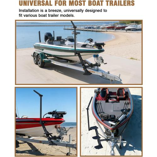 Boat Trailer Steps, Heavy Duty Trailer Winch Post Steps with Handle | Universal Fit for 3 x 3, 3.5 x 3.5, Non-Slip Surface, 450Lbs Capacity