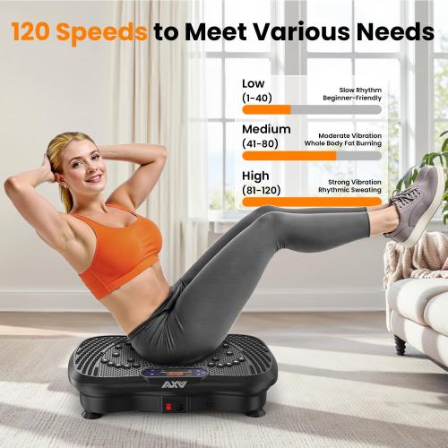 Vibration Plate Fitness Platform Exercise Machine Body Vibrating Board | Curved Design Powerful 200W Bluetooth Oscillating Shake Plate for Lymphatic Drainage Recovery Whole Body Toning With Handles