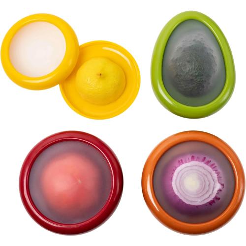 Joie Food Saver Set, Avocado, Tomato, Onion, and Lemon Stretch Pods, Silicone, One Size, 4 Count
