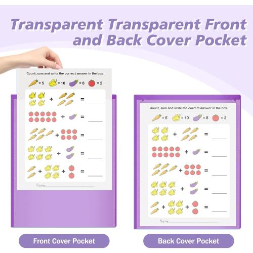 COLOR GREEN ❗❗30 Pcs Parent Teacher Classroom Communication Folder with Clear Front Pockets, 2 Pockets Homework Folders Take Home Plastic Folders for Kid Student Home and Classroom