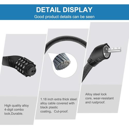 Rofio Refrigerator Lock, Upgraded 4 Digit Fridge Lock for French-door Refrigerators, Cabinet Locks, Easy to Set and Use