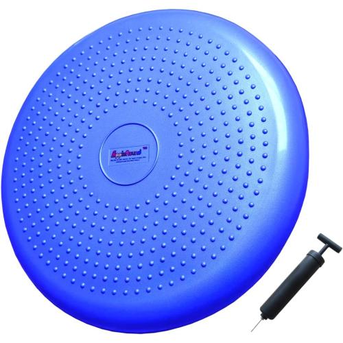 AppleRound Inflated Wobble Cushion with Hand Pump, Air Stability Board (Extra Thick), Core Balance Disc for Adults, Sensory Wiggle Seat for Kids, Flexible Seating for All Age, 13.5in / 34cm Diameter