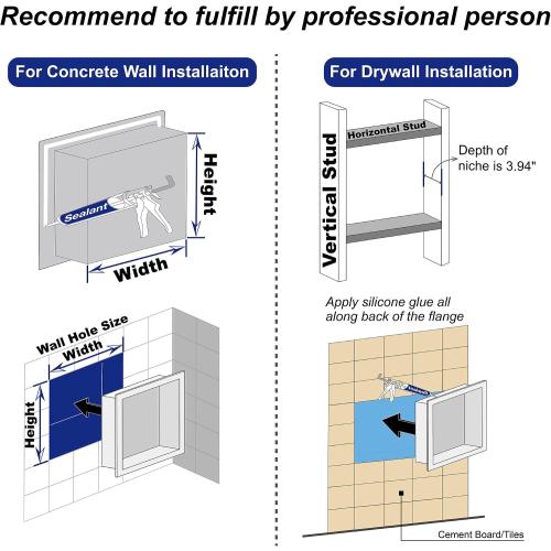 Stainless Steel Shower Niche 18 X 12 White with 2-Tiers Shelf No Tile Needed Niche Shower for Bathroom Storage Recessed Wall Niches Over Mount Installation‼️small scratch on back‼️