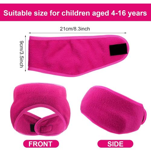 Eurzom 6 Pcs Adjustable Ear Warmer Headband for Kids Stretch Winter Fleece Warm Ear Muffs Covers Headbands for Youth Toddler Boys Teen Girls Child Indoor Outdoor Athletic Sports Running Cycling