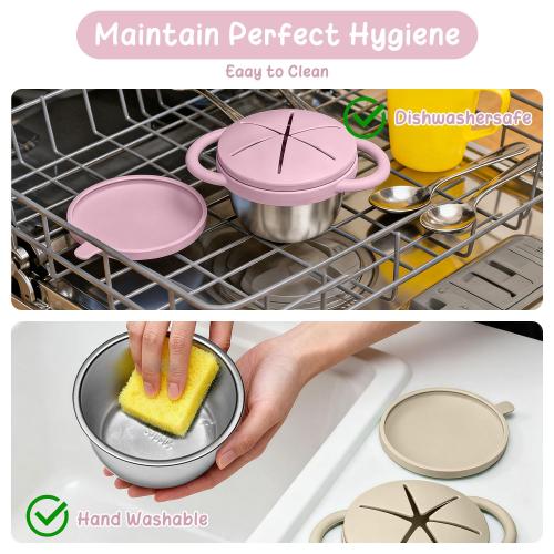 2 Pack Baby Stainless Steel Snack Containers for Kids
