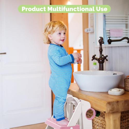 COOSEYA Toilet Seat, Potty Training Seat for Toddler, Upgraded 2-in-1 Potty Toilet Training for Boys and Girls, Waterproof Cushioned Mat with Non-Slip Step Stool