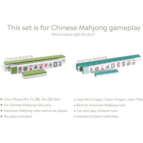 Yellow Mountain Imports Chinese Mahjong Set – Rouge Heritage – 146 Medium Tiles, Professional Set for Chinese-Style Play [中式麻將 專業套裝]