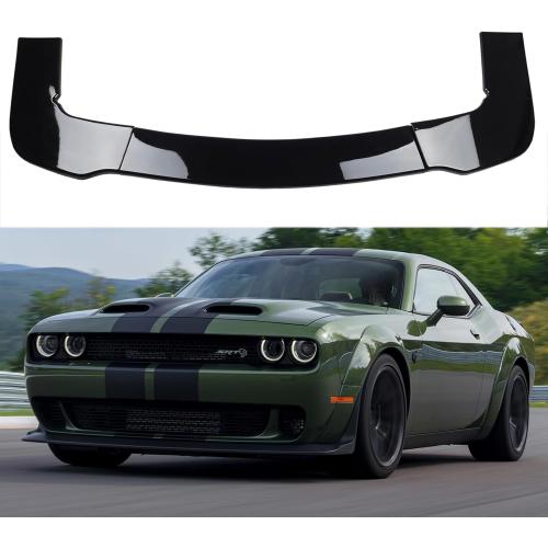Challenger Front Bumper Lip Compatible with 2011-2022 Challenger STX SRT Hellcat Glossy Black Front Bumper Spoiler Air Splitter