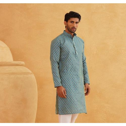 Sojanya XL (Since 1958 Men'S Jacquard Silk Self Design Only Kurta