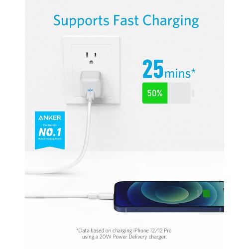 Anker USB C to Lightning Cable, MFi Certified Cable for iPhone 13 Pro 12 Pro Max 12 11 X XS, Supports Power Delivery (6FT,White)