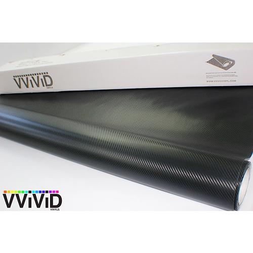 VVIVID XPO Black 3D Carbon Fiber 5ft x 5ft 25sq ft Cast Vinyl Bubble-Free Car Wrap