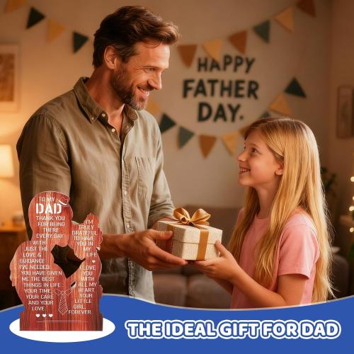 Heartfelt Father Daughter Hug Acrylic Plaque, Keepsake Dad Gift for Father's Day, Birthday, Christmas from Daughter 5.1x3.2 Inch