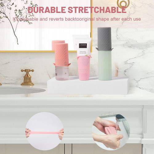 Silicone Bottle Covers- 8 Pack Fit Most Size Bottles Toiletries Travel essentials Elastic Toiletries Sleeves