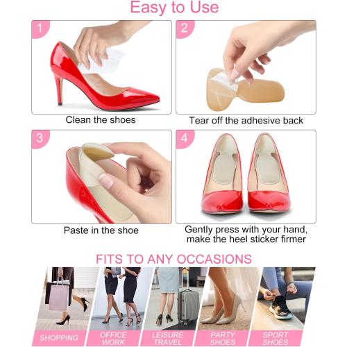 10Pcs High Heel Comfort Pads, Ball of Foot Cushions for Heels, Silicone Shoe Inserts for Women Shoes Too Big, Soft Shoe Pads Insoles for High Heels (Clear-Silicone)