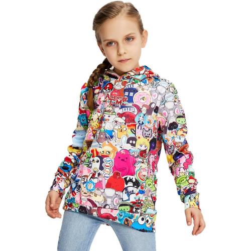 Size S NEWCOSPLAY Boys Hoodies Hooded Sweatshirt 3D Novelty Pullover with Pocket for Girls Kids 6-14 Years(Light Comic, Large)