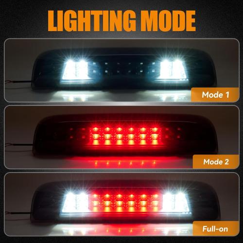 Third 3rd Brake Light LED for 2014-2018 Chevy Silverado/GMC Sierra 1500 2500HD 3500HD, High Mount Rear Brake Lights Assembly, Waterproof Center Cab Cargo Lamp Stop Light