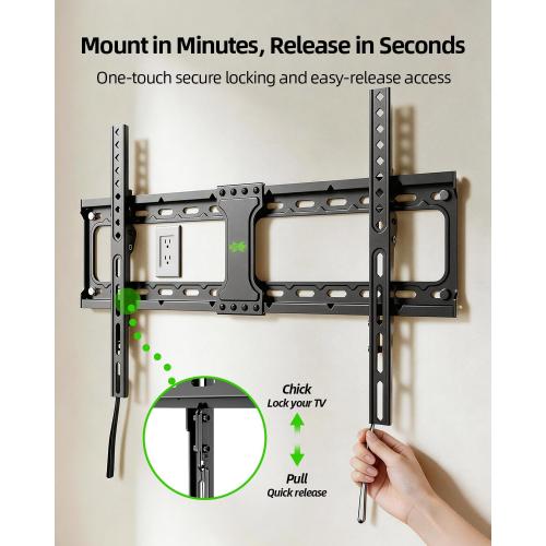 USX MOUNT TV Wall Mount,Low Profile TV Mount for Most 42-95 Inch Flat Screen Televisions,Max VESA 600x400mm Fixed Wall Mount Bracket Holds up to 132 lbs,Fits 16/18/24 Studs