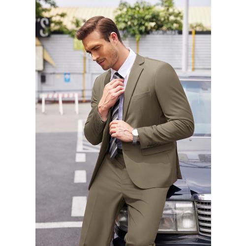 COOFANDY Men's 2 Piece Suits Classic Fit 2 Button Dress Suits Tuxedo Jacket Blazer for Wedding Business Dinner Prom