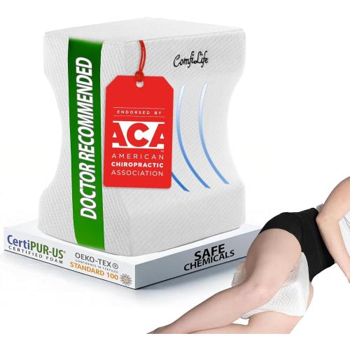 ComfiLife Orthopedic Knee and Leg Pillow for Side Sleepers Sleeping - 100% Polyurethane Foam for Back Pain, Hip Pain Relief