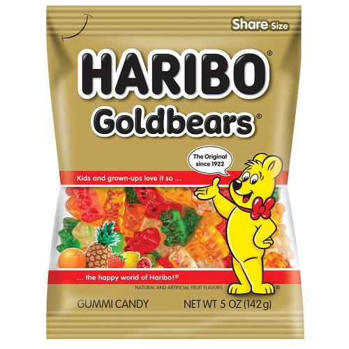 Haribo GoldBears 5oz, Gummi Candy Display Fixture (72 Count)