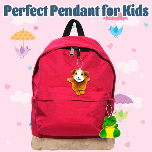 VEALIZUU 24 Packs Valentines Day Cards with Mini Plush Animals Toys, Animals Keychain Charms, Small Stuffed Animal Bulk, Valentines Days Exchange Gifts, School Classroom Exchange Prizes for Kids