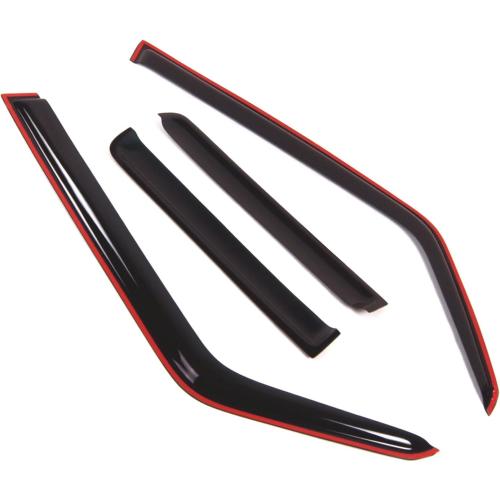 Tuningpros WD2-267i Dark Smoke 4 Pcs Set Window Visor (in-Channel) Deflector Rain Guard Compatible with 2006-2010 Jeep Commander
