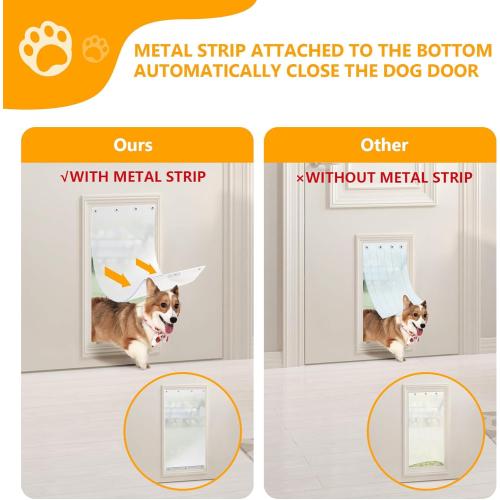 2 Pack Dog Door Replacement Flaps Compatible with Extra Large Dog Door, 17.95 x 9.92 Flexible Doggy Door Replacement Flap with Metal Strip, XL Pet Door Replacement Fits Dogs Between 36 and 90 Lbs