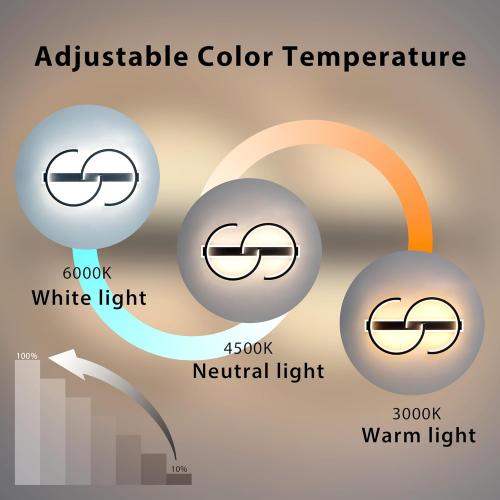 YCMGEAD LED Ceiling Light 2 Rings Black Modern Flush Mount Ceiling Lamp with Remote 3000-6000K Living Room Light Fixture 23.62in for Bedroom Dining Room Office