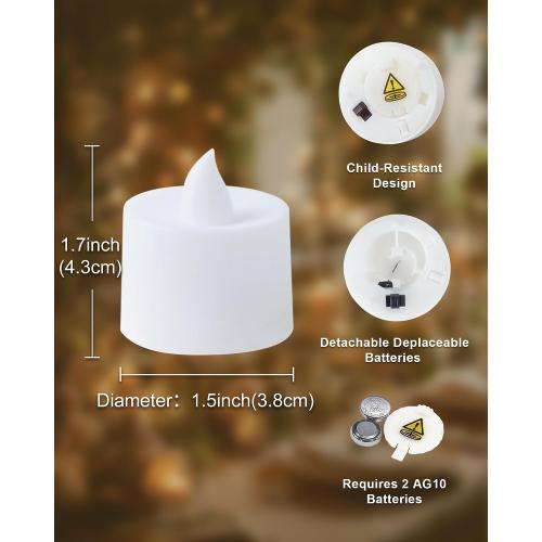 Amagic 12/24/50/100/150Pack LED Votive Candles Battery Operated, Warm White