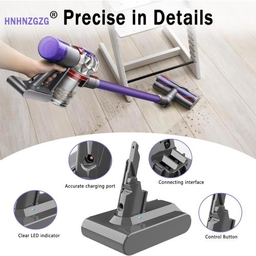 Replacement for V7 Battery , 21.6V 4.6Ah Compatible with SV11 V7 Motorhead V7 Animal V7 Trigger V7 HEPA V7 Car Boat V7 Absolute Handheld Vacuum Cleaners (Kits Included 1Filters and 4 Screws...), grey