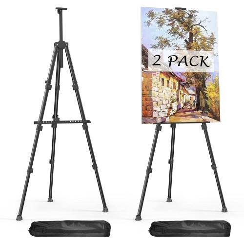 Easels for Painting Canvas, Aredy 66 Art Easel for Drawing, Portable Painting Easel Stand, Metal Table Top Easel (2 Pack)