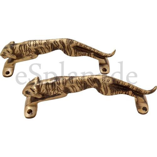 Esplanade - Jaguar/Tiger - Brass Door Handles | Home Decor | Door Decor | Door Pull | Door Accessories | Door Handle Sets - 7.5 Inches