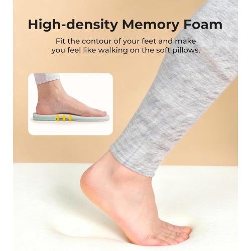 HomeTop Women's Fuzzy Curly Fur Memory Foam Loafer Slippers with Polar Fleece Lining 10.5