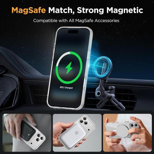 miracase Magnetic for iPhone 17 Pro Case 6.3 with Screen Protector, [Compatible with MagSafe] Military-Grade Protection, Anti-Fingerprint, Slim Thin Phone Case for 17 Pro Cover, Clear