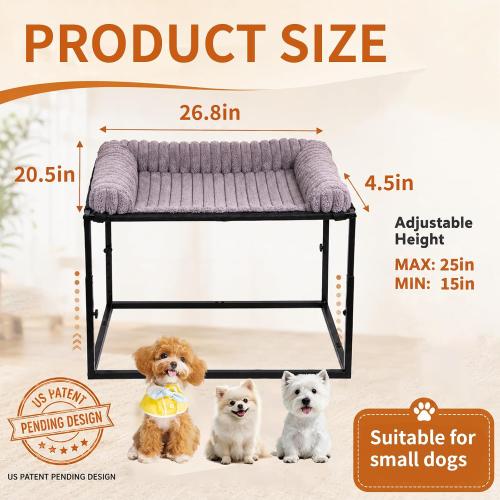 Adjustable Bedside Dog Bed for Small Dogs