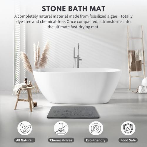 XMarrat Extra Large Stone Bath Mat Large 2 Pack, 31.5'' x 19.7'' Diatomaceous Earth Non-Slip Stone Shower Mat, Super Absorbent Diatomite Stone Mats for Bathroom, Quick Drying, Easy to Clean