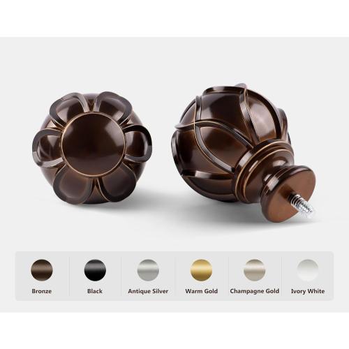 KAMANINA Curtain Rods for Windows 72 to 144 Inches (6-12ft) Long Heavy Duty Curtain Rod, 7/8 Inch Adjustable Decorative Drapery Rods with Netted Texture Finials, Bronze, Size: 32-144