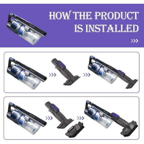 Vacuum Attachments Compatible with Shark Pet Cordless Stick IX141 IZ162H IZ361H IX140 IX142 IX143 IZ140 IZ142 UZ145 Removable 2-in-1 Tool Brush Replacement Parts for D-Shaped Vacuum # 613FJ160