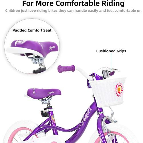 JOYSTAR Fairy Girls Bike for Toddlers and Kids Ages 2-8 Years Old, 12 14 16 18 Inch Kids Bike with Training Wheels, Handbrake and Basket, Toddler Girl Bike, Children Bicycle