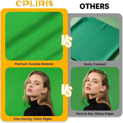 10x20ft Green Screen Backdrop for Photography, Dual-Size Dual-Pocket Design Chromakey Background for Photoshoot, Game Steaming, Zoom Meeting with Both Options of 10 ft and 20 ft in Width