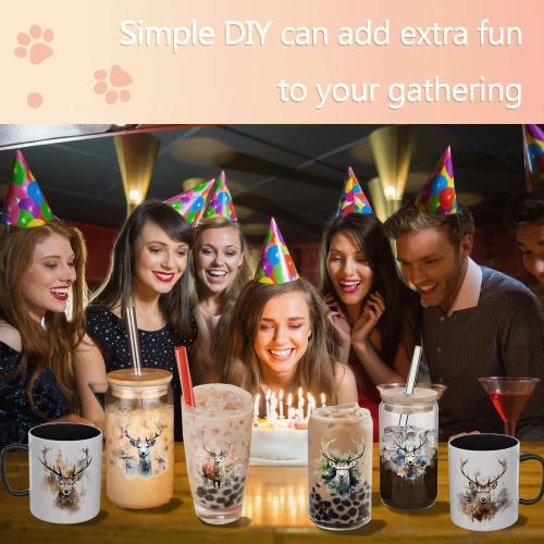 12PCS Deer UV DTF Stickers