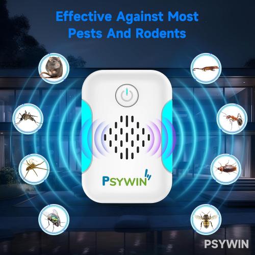 Ultrasonic Pest & Mouse Repeller, 2025 Upgraded Indoor Ultrasonic Repellent for Roach, Rodent, Mouse, Bugs, Mosquito, Mice, Spider, Ant,Electronic Plug in Pest Control, Two Mode Switching,6 Packs