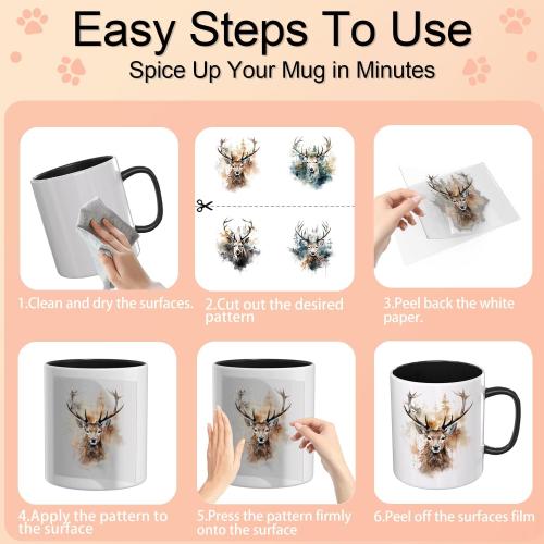 12PCS Deer UV DTF Stickers