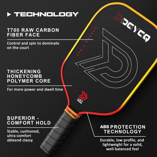 Pickleball Paddles - Professional Carbon Fiber Paddle with Honeycomb Core Pickleball Rackets - Lightweight Precision & Enhanced Shock Absorption for High Spin & Powerful Shots