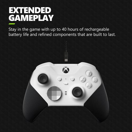 Xbox Wireless Gaming Controller | Elite Series 2 Core | White | Console, PC, and Android | Adjustable Thumbsticks | Trigger Locks