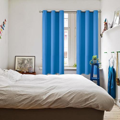 BGment Classic Blue Blackout Curtains for Bedroom 72 Inch Long - 2 Panels