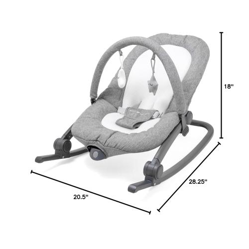 Baby Delight Aura Deluxe | Portable Baby Bouncer for Infants | Baby Rocker | Quilted Charcoal Tweed