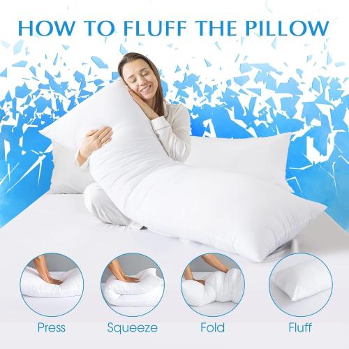 SHOUREN Cotton Body Pillow Insert - Soft Long Bed Pillow for Adults - 20 x 54 inch-White & Ultra Soft Microfiber Pillowcases, Breathable Long Pillow Case, Envelope Closure - Purple (20x54 inch)