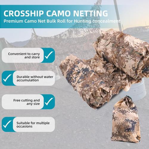 Camo Netting Hunting Camouflage Accessories - Camouflage Party Decorations，Camping Ghillie Netting, Sunshade Camo Mesh & Hunting Blind Deer Stand