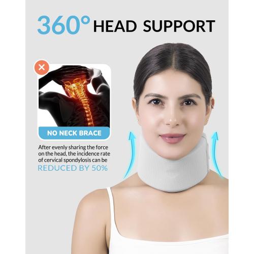 Ice Silk Neck Brace - Soft, Breathable Cervical Collar for Pain Relief & Posture Correction - Washabel Anti-Snoring Support for Comfortable Sleep - Ideal for Office Workers
